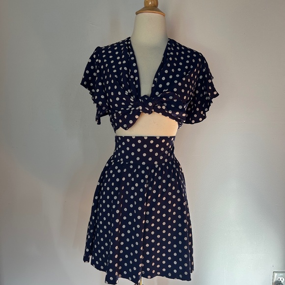 Trashy Diva Tops - Trashy Diva Blue Dots Top and Shirts